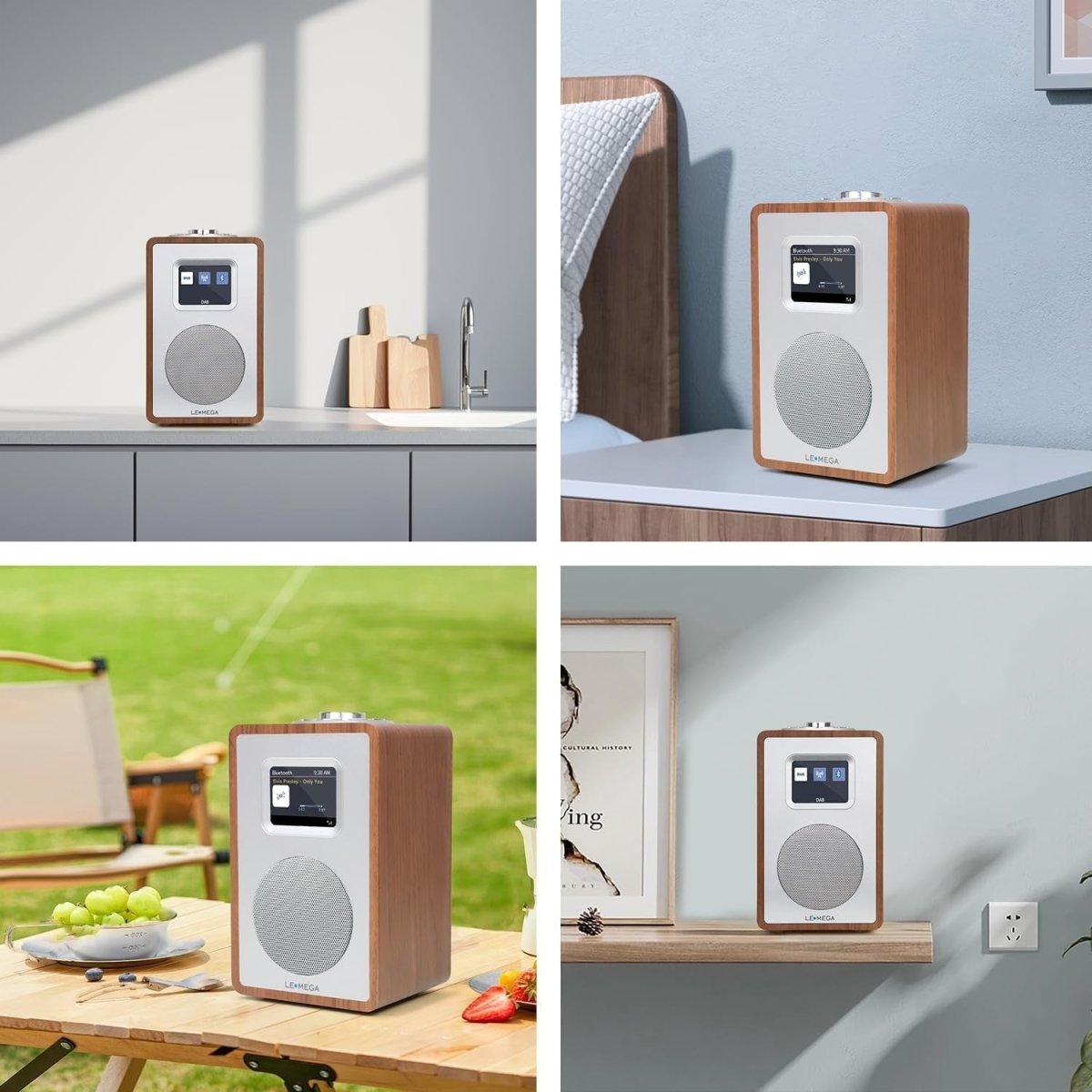 Compact DAB DAB+ FM Radio with Bluetooth, Colour Screen & Dual Alarm - Kwikley