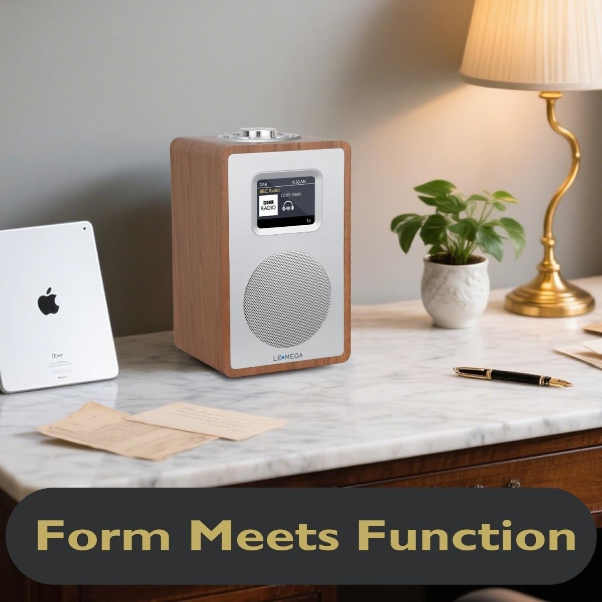 Compact DAB DAB+ FM Radio with Bluetooth, Colour Screen & Dual Alarm - Kwikley