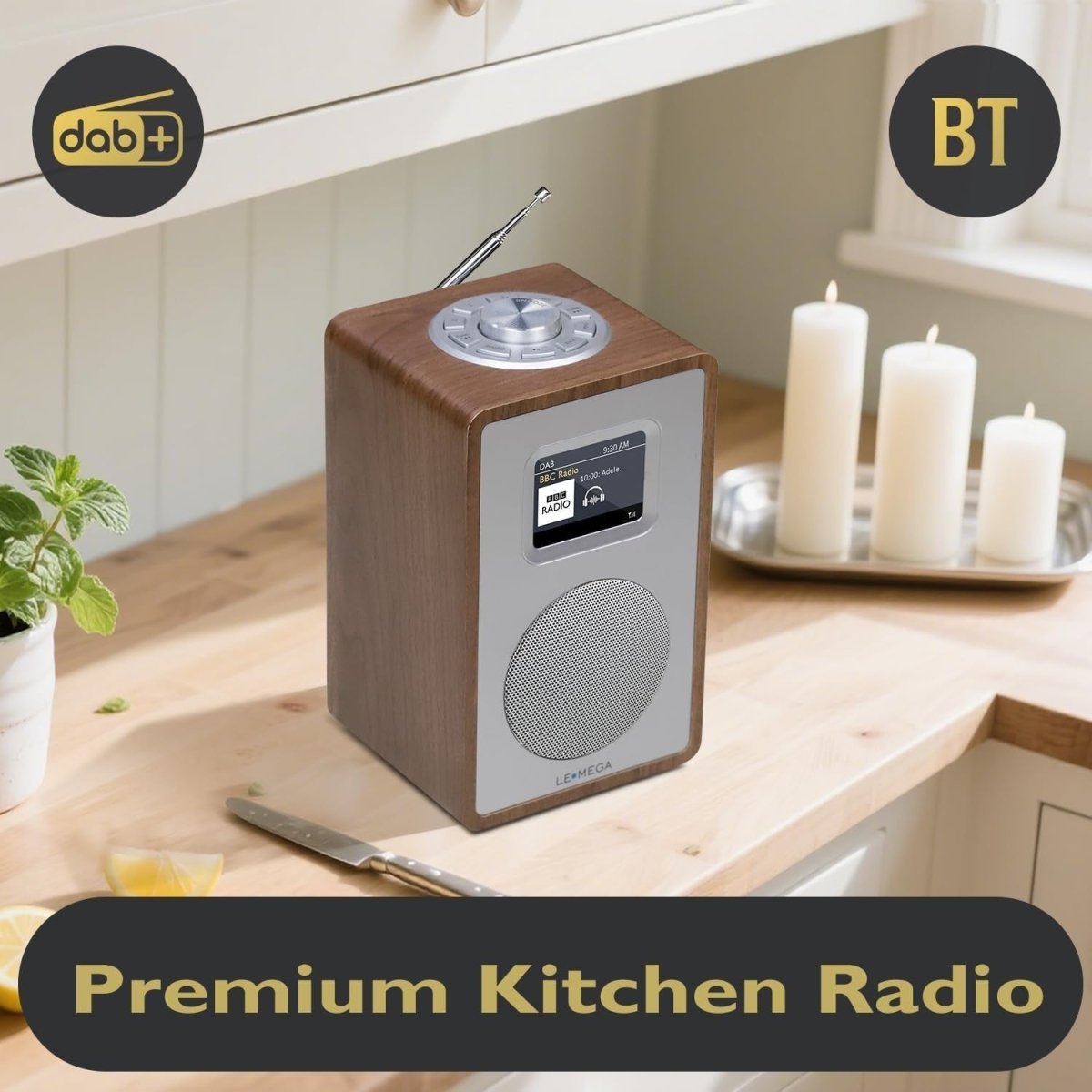Compact DAB DAB+ FM Radio with Bluetooth, Colour Screen & Dual Alarm - Kwikley