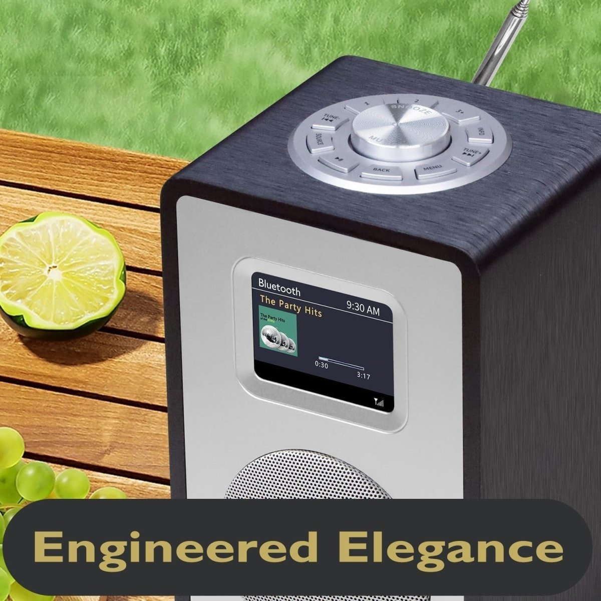 Compact DAB DAB+ FM Radio with Bluetooth, Colour Screen & Dual Alarms - Kwikley