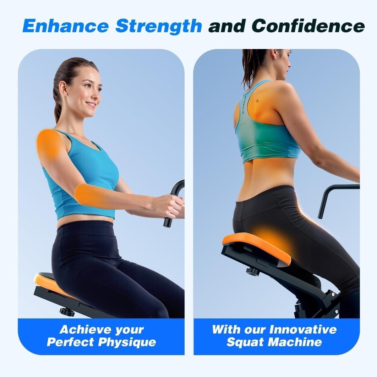 Compact Foldable Squat Rowing Machine w LCD 350LB Full Body Trainer - Kwikley