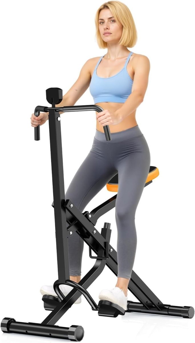 Compact Foldable Squat Rowing Machine w LCD 350LB Full Body Trainer - Kwikley