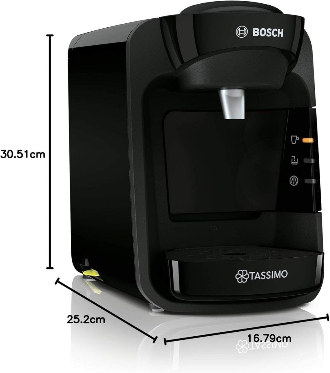 Compact Pod Coffee Machine 0.8L | One - Touch Brew | Auto Clean | 1300W Black - Kwikley