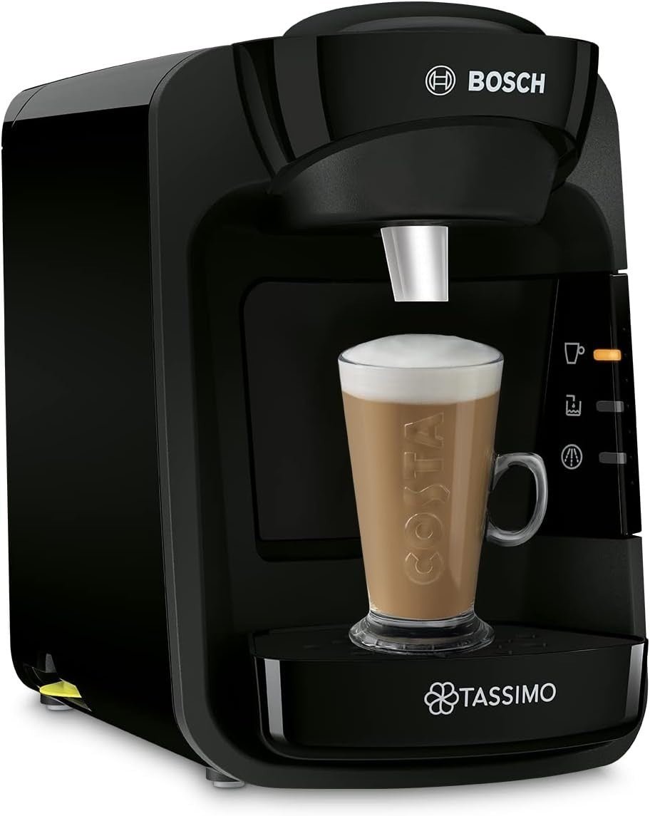 Compact Pod Coffee Machine 0.8L | One - Touch Brew | Auto Clean | 1300W Black - Kwikley