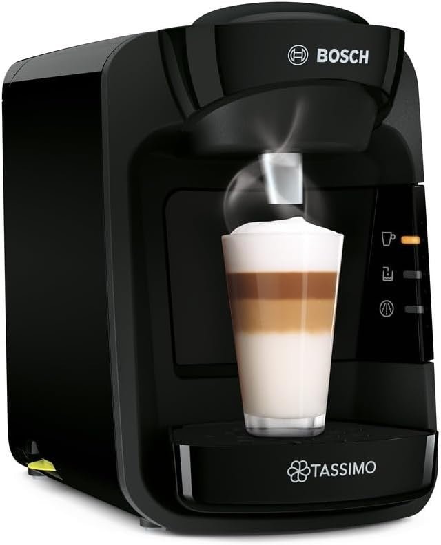 Compact Pod Coffee Machine 0.8L | One - Touch Brew | Auto Clean | 1300W Black - Kwikley