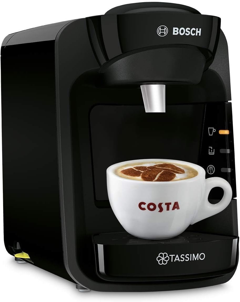 Compact Pod Coffee Machine 0.8L | One - Touch Brew | Auto Clean | 1300W Black - Kwikley