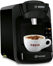 Compact Pod Coffee Machine 0.8L | One - Touch Brew | Auto Clean | 1300W Black - Kwikley