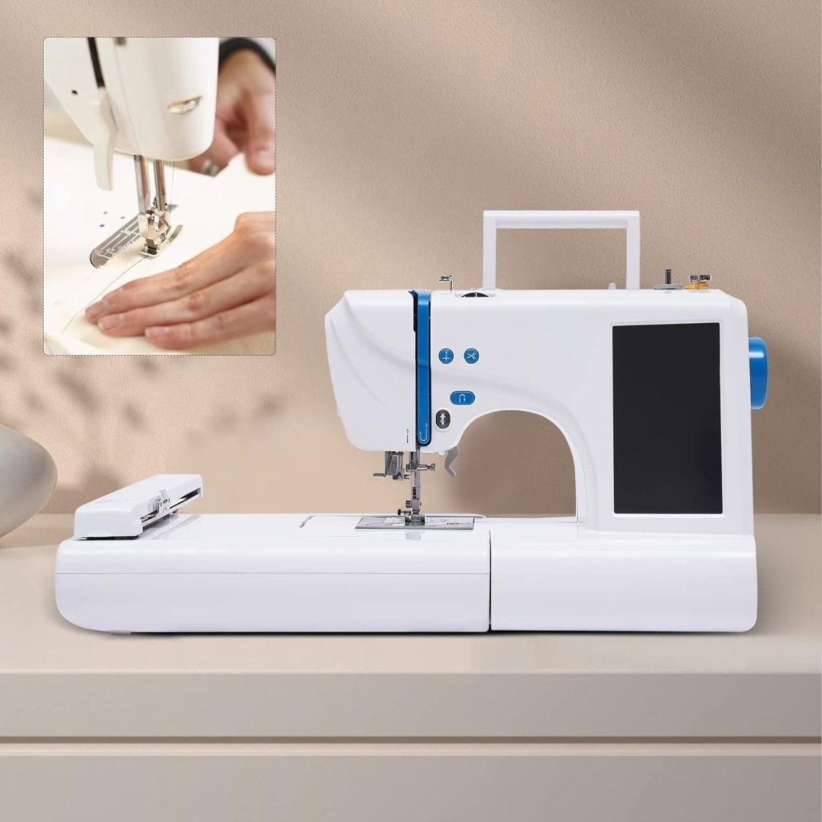 Computerized Embroidery Sewing Machine LCD Touch Screen USB 75 Designs - Kwikley