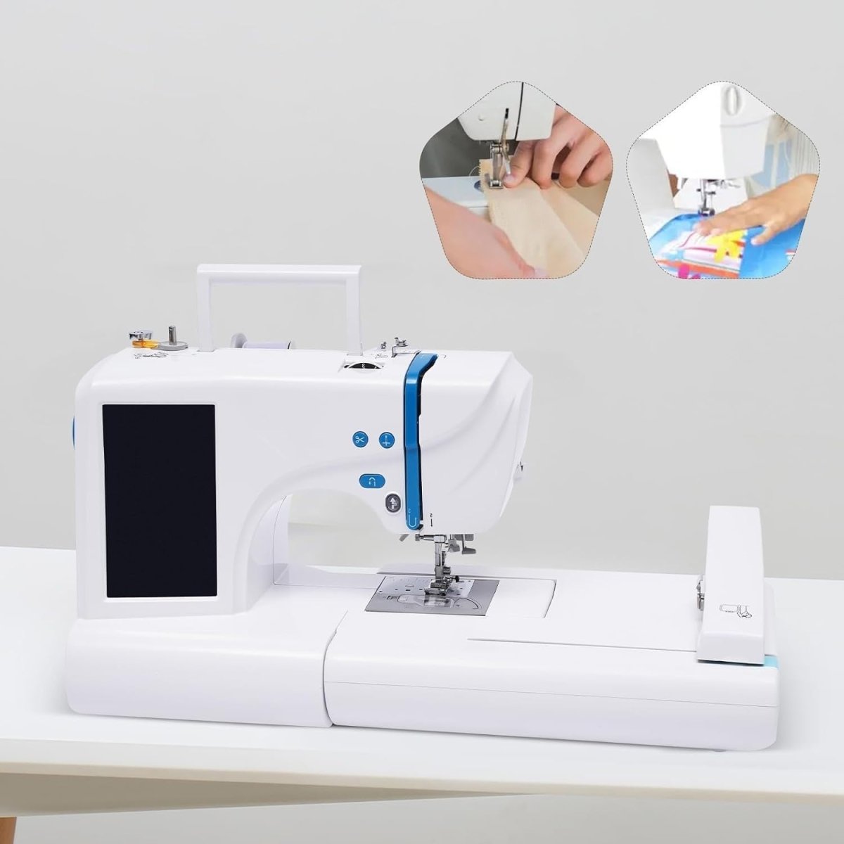 Computerized Embroidery Sewing Machine LCD Touch Screen USB 75 Designs - Kwikley