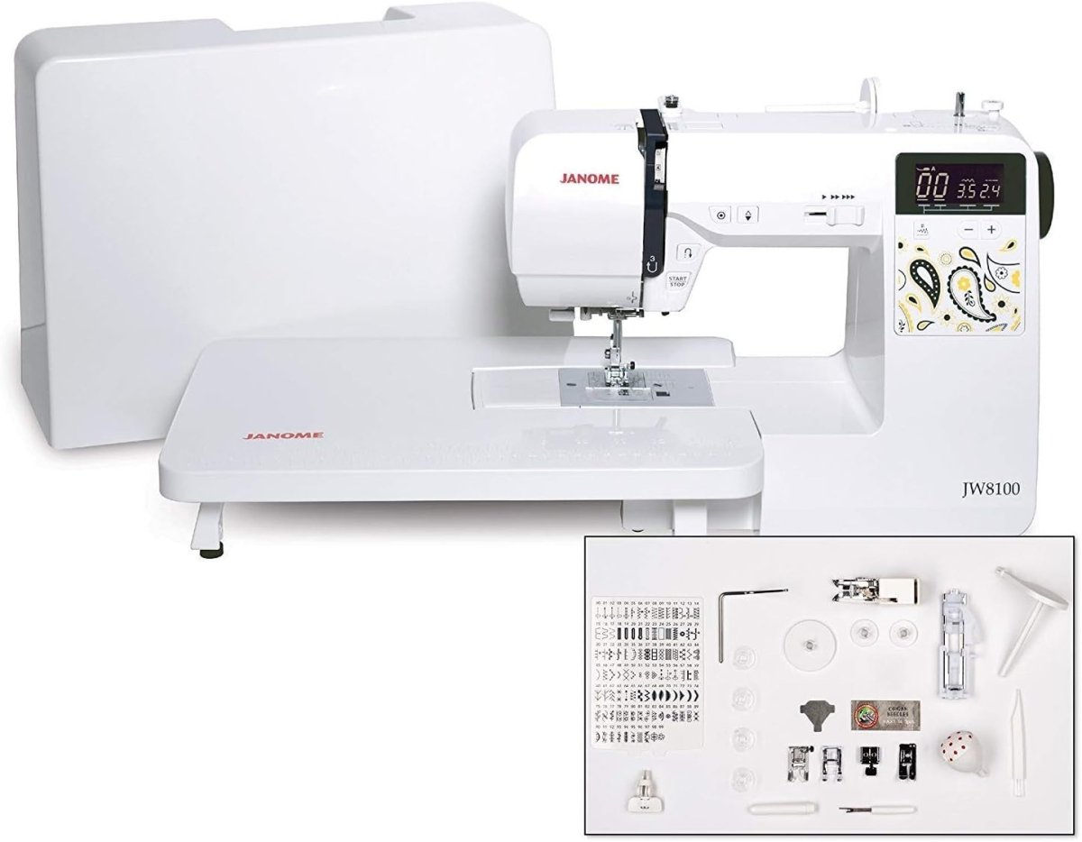 Computerized Sewing Machine 100 Stitches Extension Table Metal Frame - Kwikley