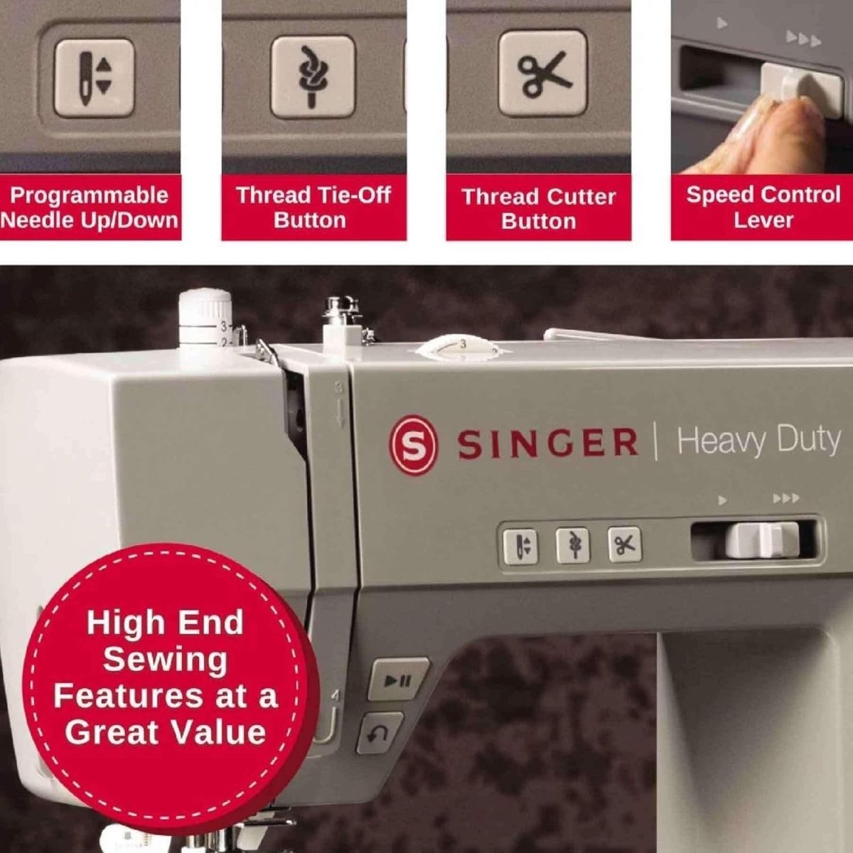 Computerized Sewing Machine 586 Stitch Apps LCD Screen Heavy Duty - Kwikley