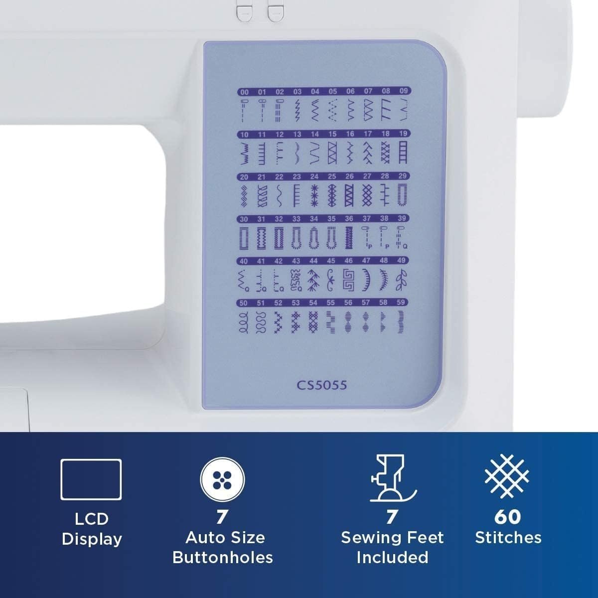 Computerized Sewing Machine 60 Stitches Auto Threader Wide Workspace - Kwikley