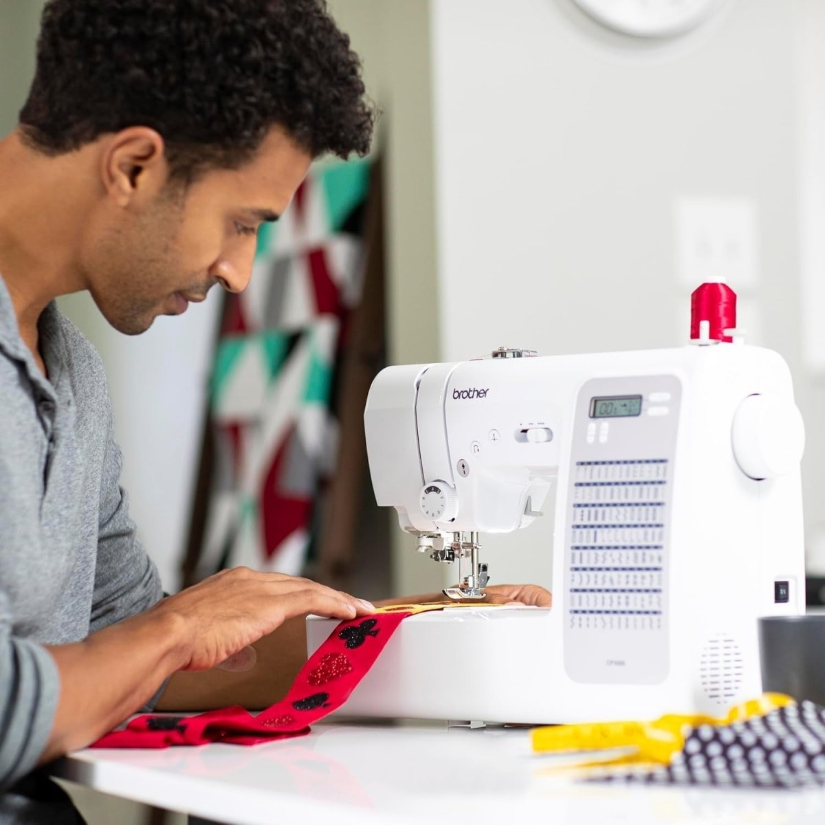 Computerized Sewing Quilting Machine 100 Stitches Wide Table White - Kwikley