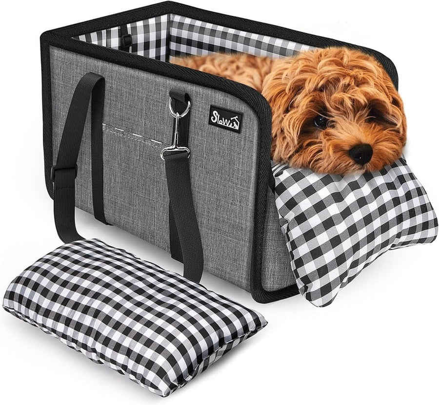 Console Dog Car Seat Booster Carrier Pet Travel Bed Safety Belt Small Dog - Kwikley