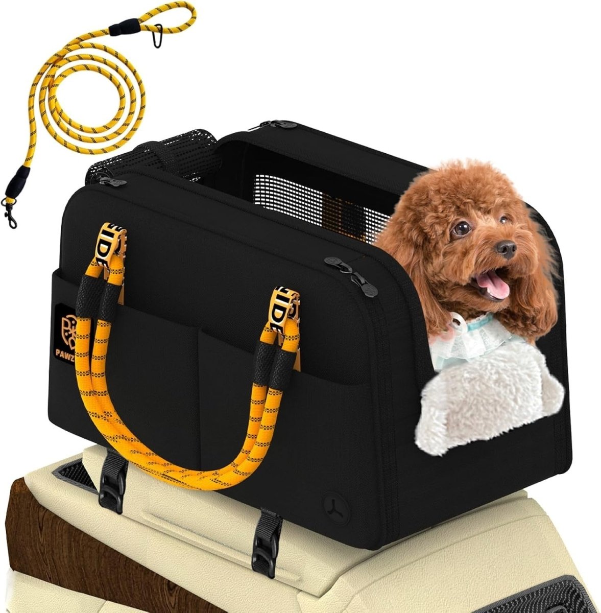 Console Dog Car Seat Enclosed Pet Carrier Booster Small Dogs Cats 12lb - Kwikley
