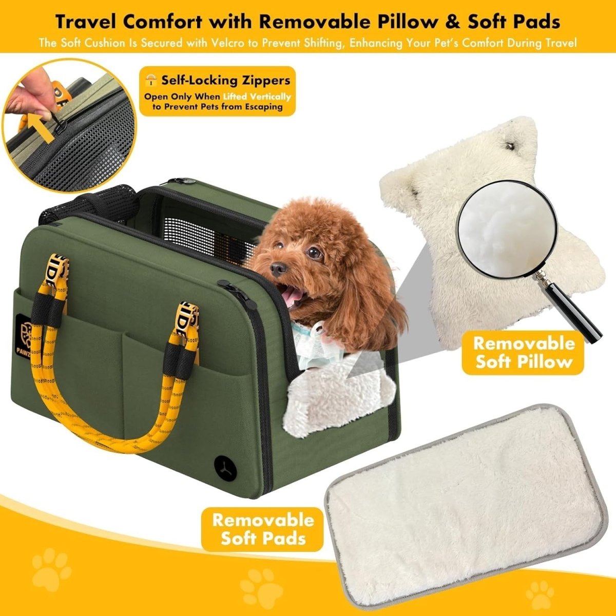 Console Dog Car Seat Pet Carrier Booster Travel Bag Small Dogs Cats - Kwikley