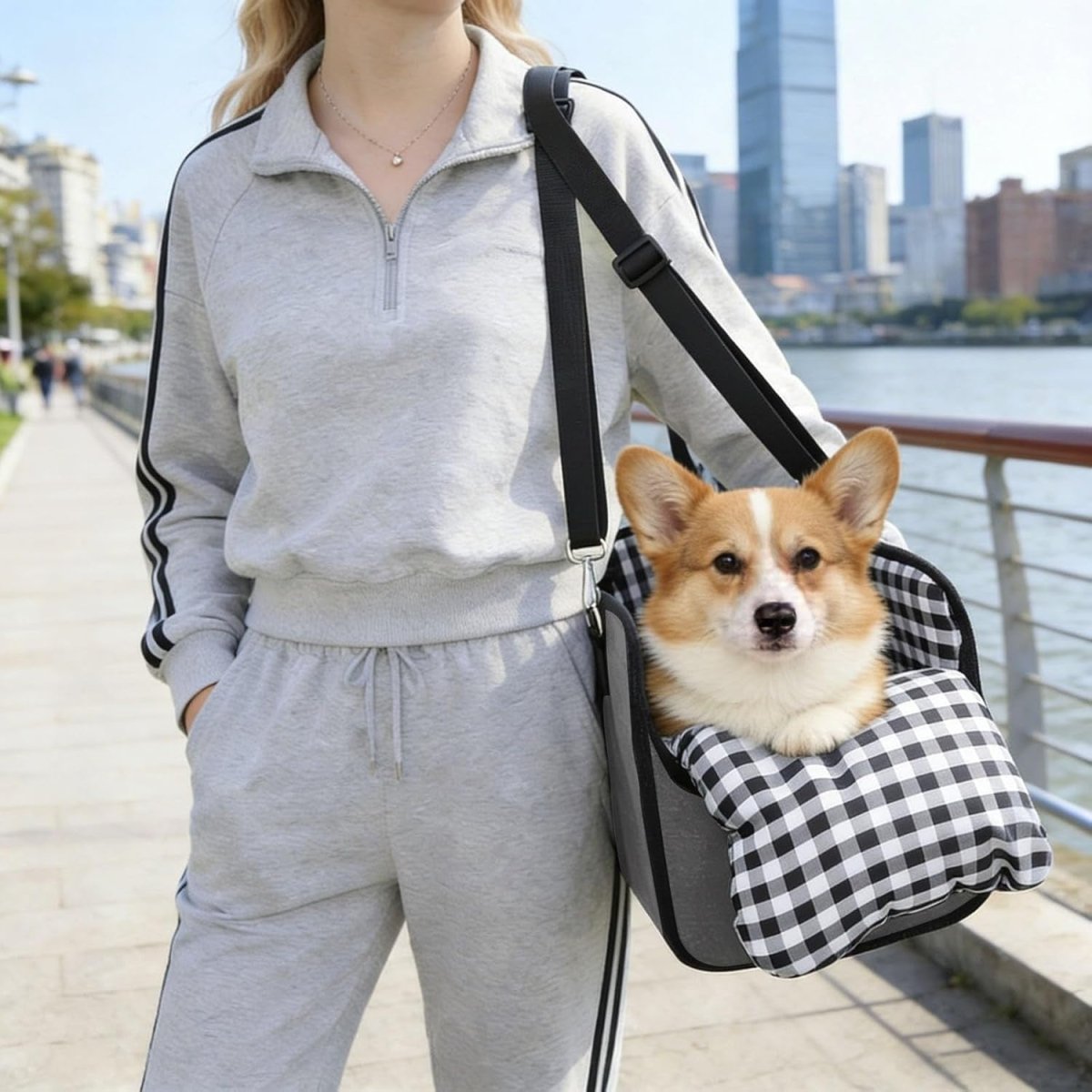 Console Dog Car Seat Small Pet Booster Bed Safety Buckle Travel Bag - Kwikley