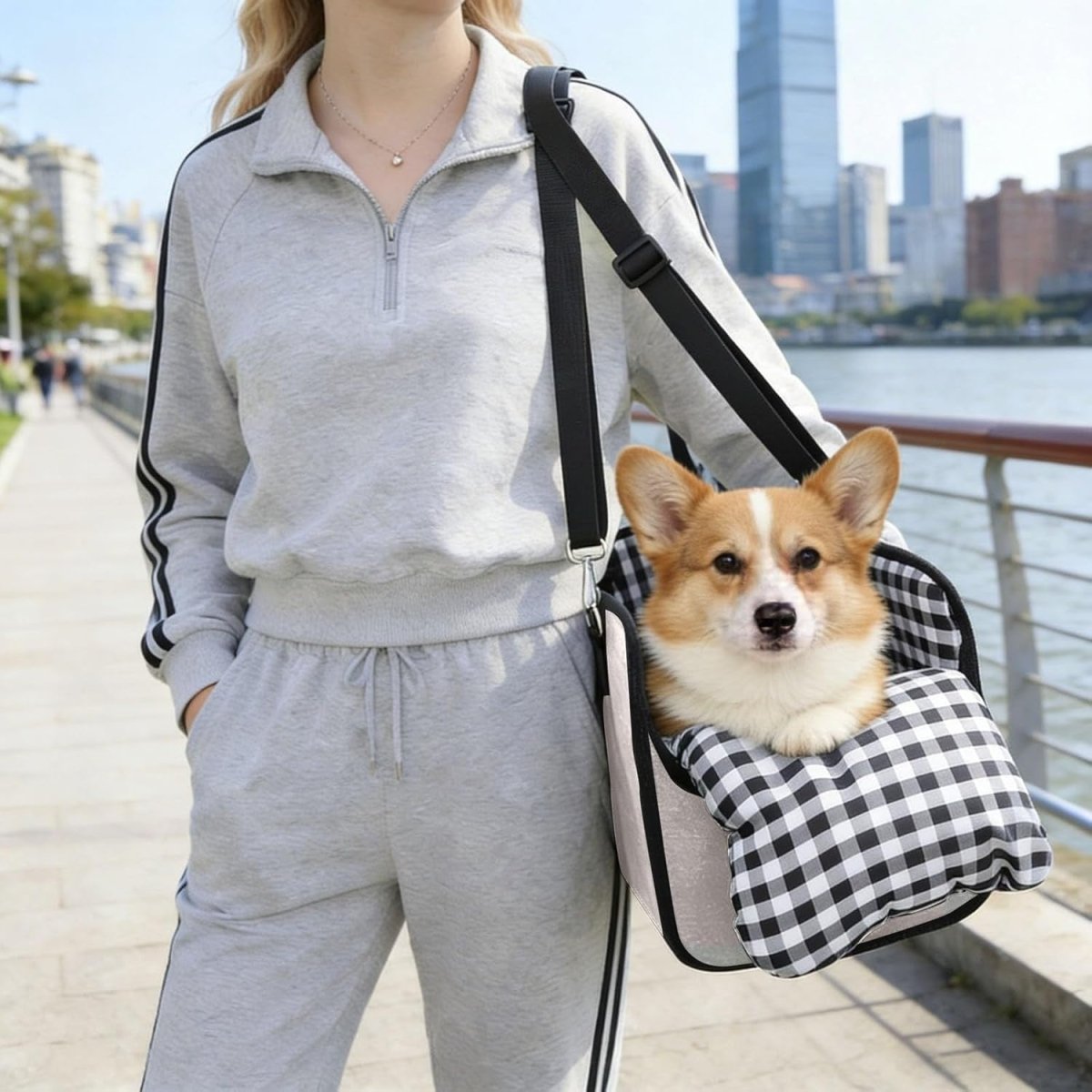 Console Dog Car Seat Small Pet Booster Bed Safety Buckle Travel Carrier - Kwikley