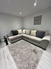 Contemporary Grey Fabric Corner Sofa (PTP) - Kwikley