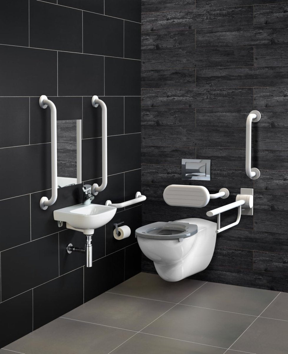 Contour 21+ WC Ring Toilet Seat Grey Durable Top Fix Hinges - Kwikley