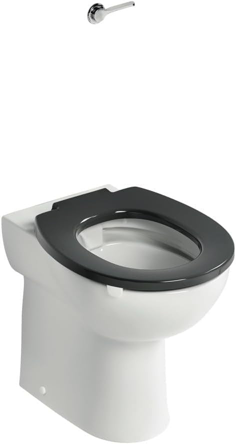 Contour 21+ WC Ring Toilet Seat Grey Durable Top Fix Hinges - Kwikley