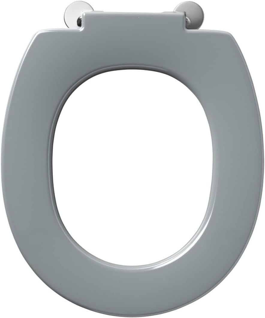 Contour 21+ WC Ring Toilet Seat Grey Durable Top Fix Hinges - Kwikley