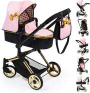 Convertible Doll Pram Pushchair Carrycot Adjustable Handle Folding Stroller - Kwikley