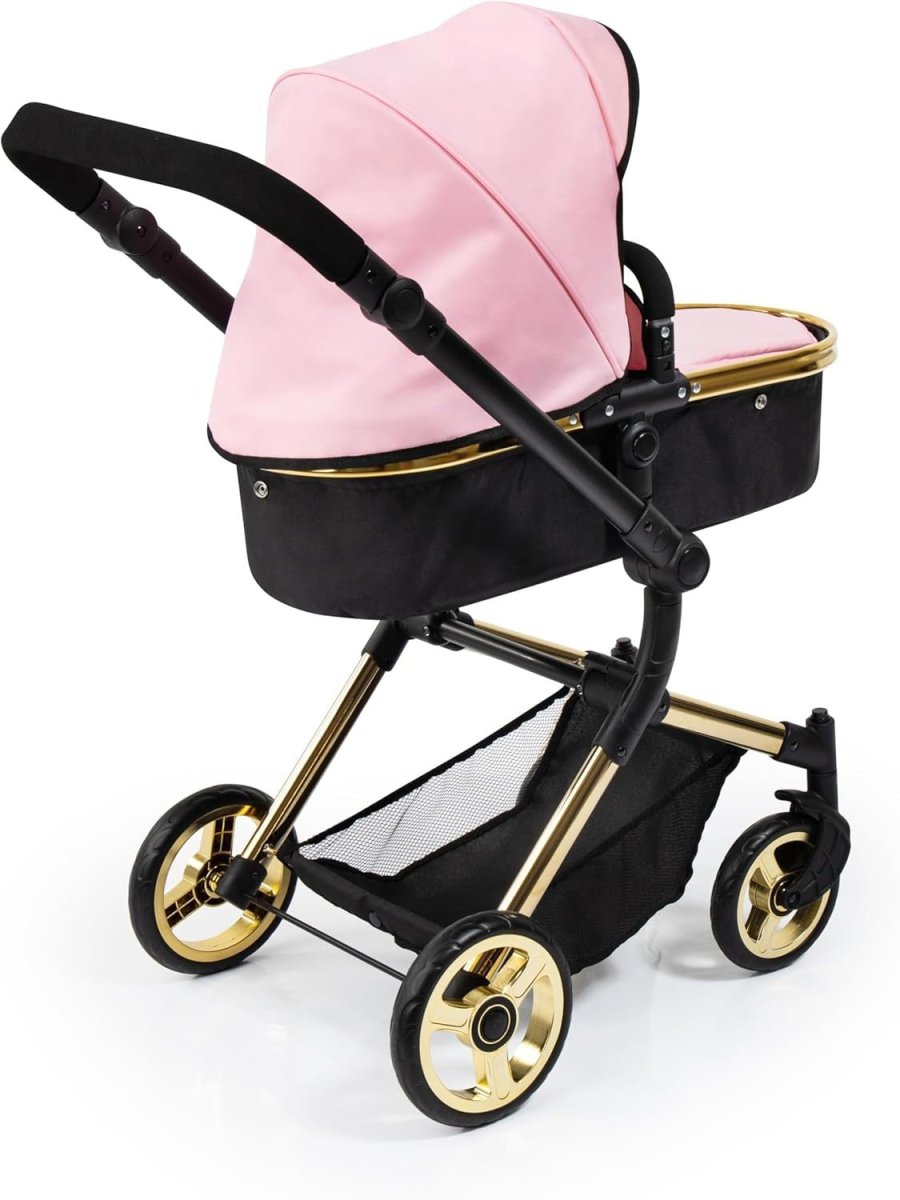 Convertible Doll Pram Pushchair Carrycot Adjustable Handle Folding Stroller - Kwikley