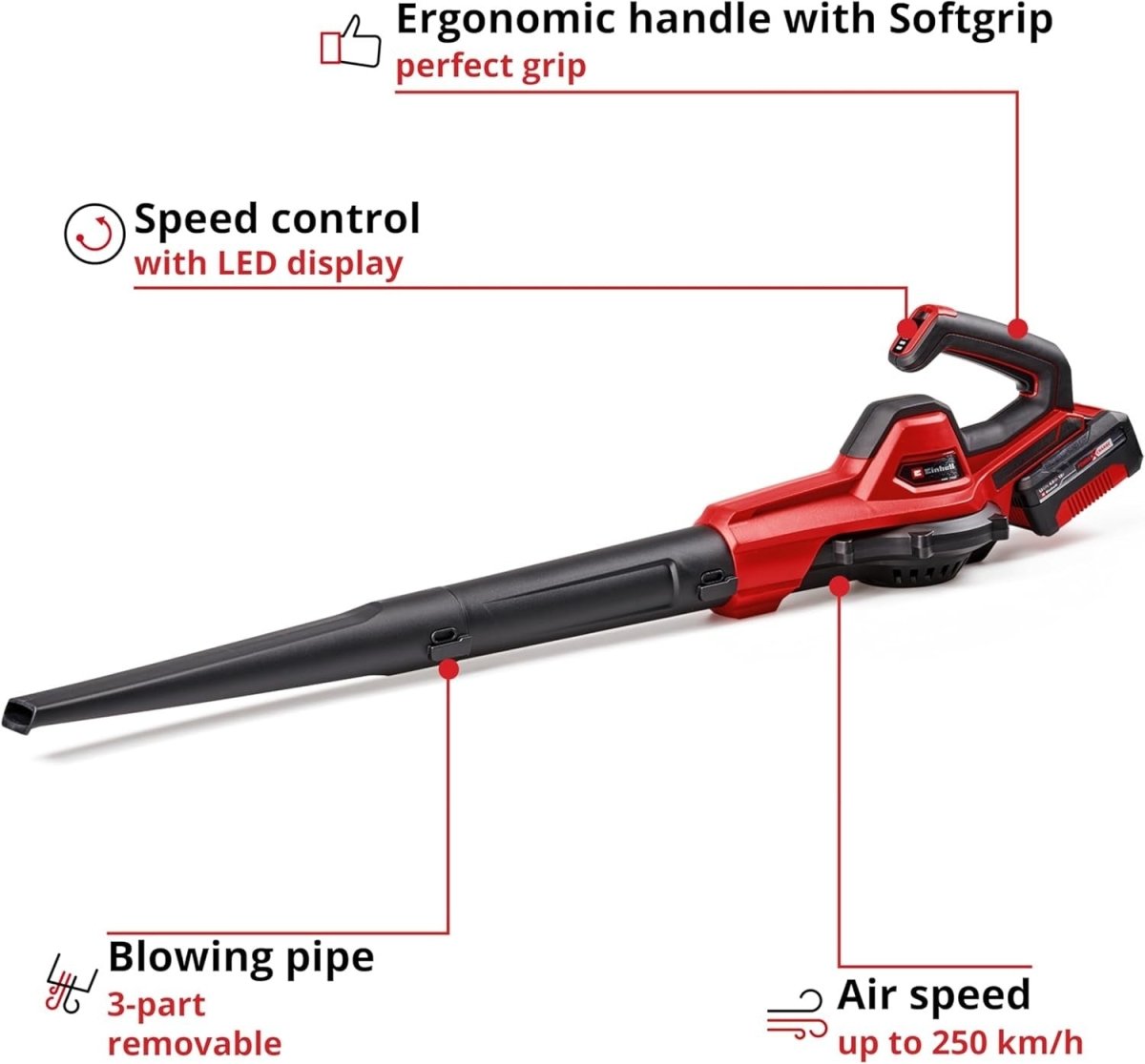Cordless Air Blower 18V 250km/h Handheld Electric Leaf & Dust Cleaner - Kwikley