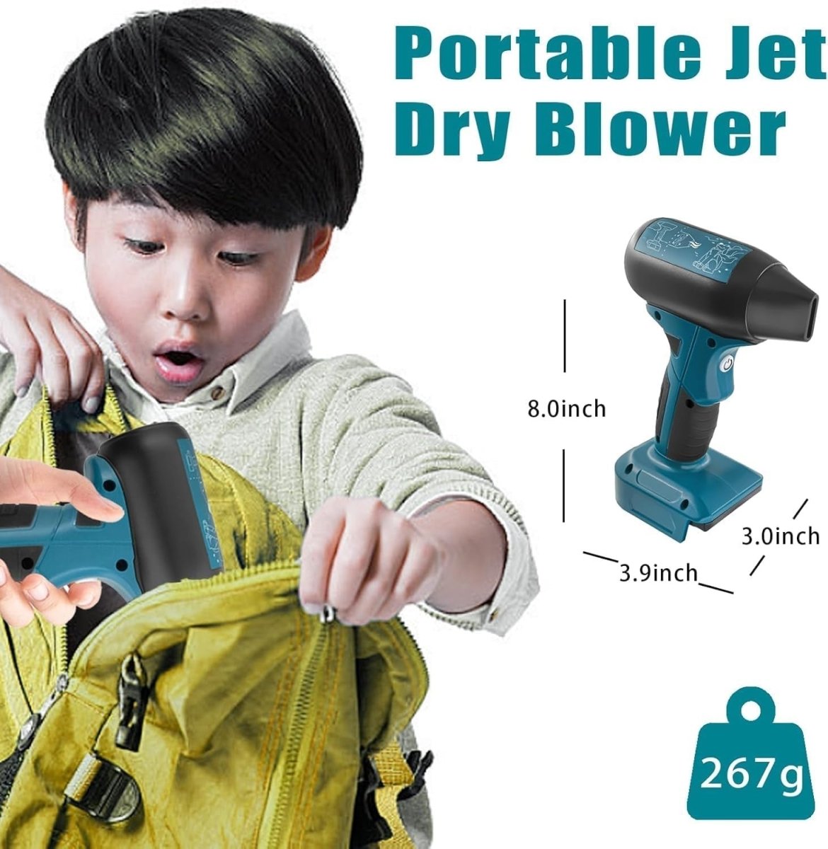 Cordless Leaf Blower 130000RPM Handheld Air Duster 4 Speed Portable Cleaner - Kwikley