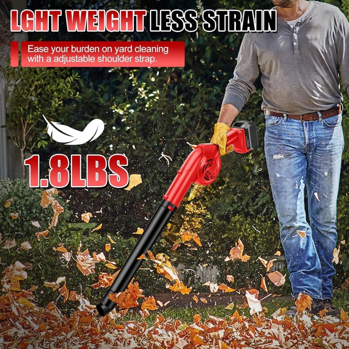 Cordless Leaf Blower 18V 3 - in - 1 Brushless Handheld Garden Cleaner Tool - Kwikley