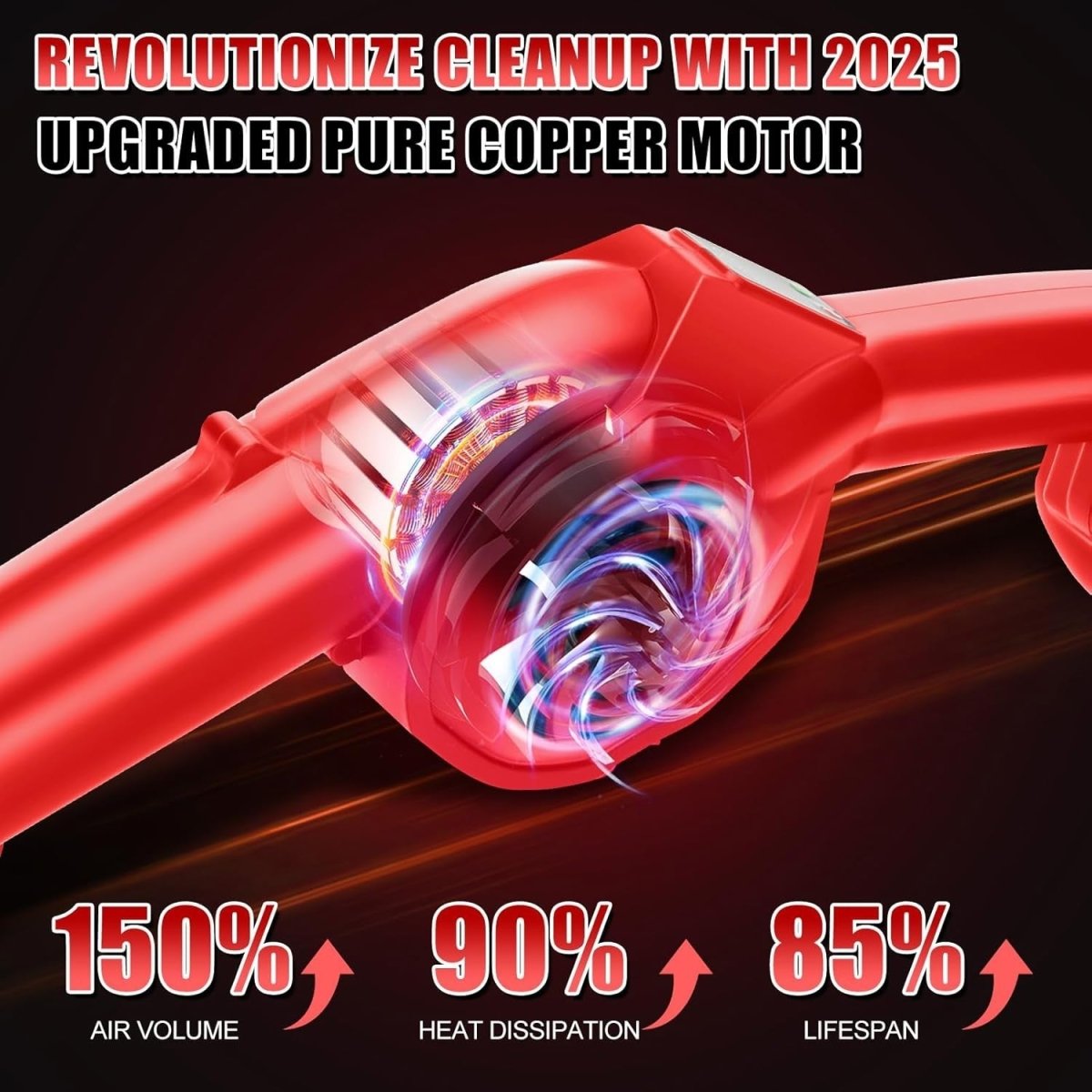 Cordless Leaf Blower 18V 3 - in - 1 Brushless Handheld Garden Cleaner Tool - Kwikley
