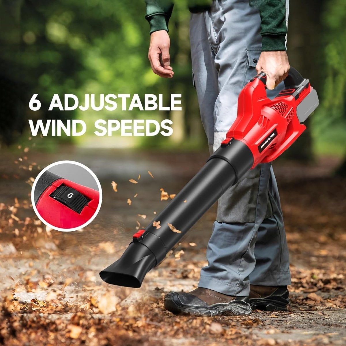 Cordless Leaf Blower 18V 500CFM 150MPH Handheld Garden Cleaner Body Only - Kwikley