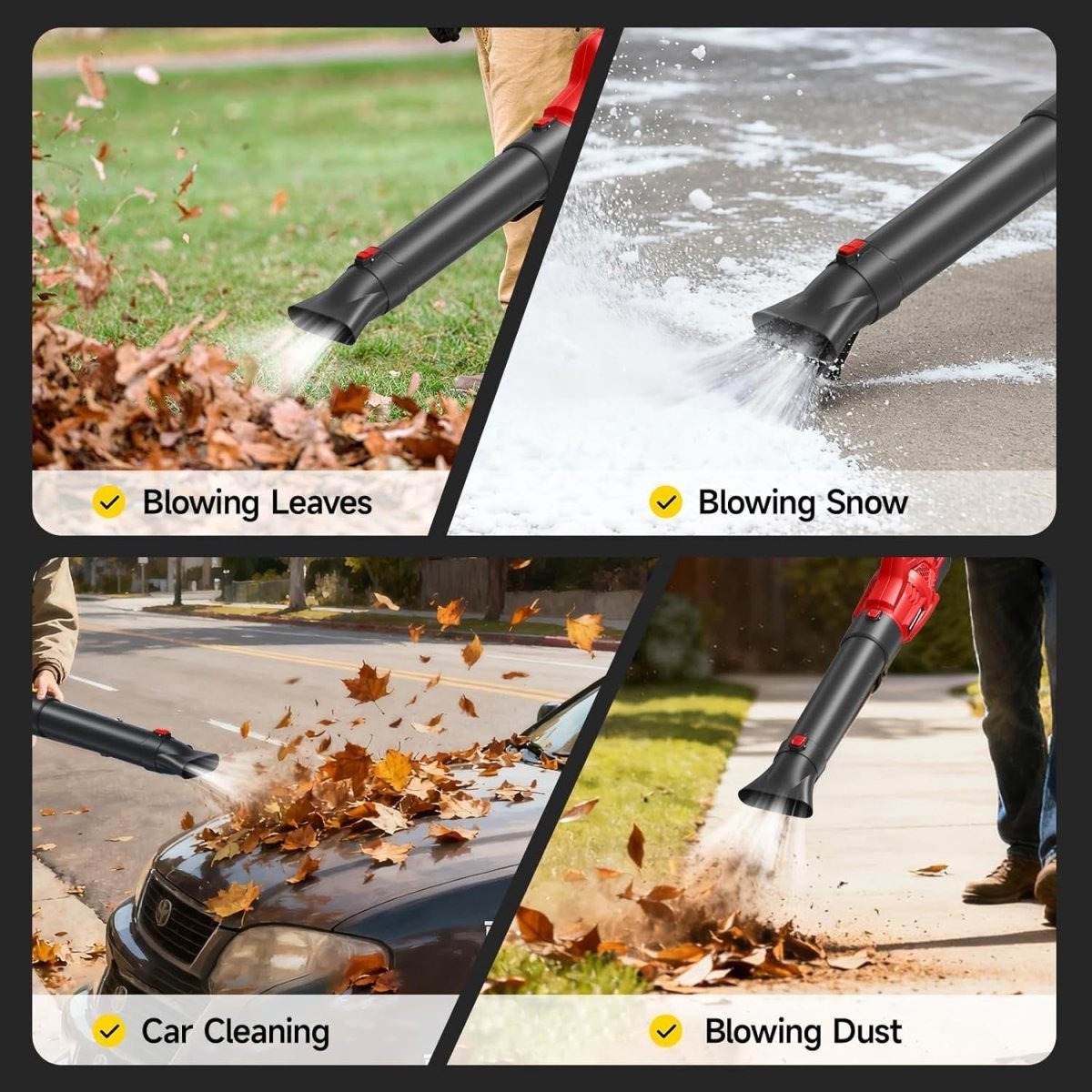 Cordless Leaf Blower 18V 500CFM 150MPH Handheld Garden Cleaner Body Only - Kwikley