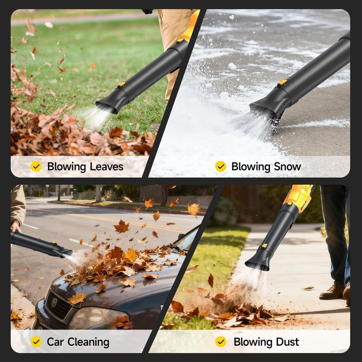 Cordless Leaf Blower 18V 500CFM 150MPH Lightweight Garden Patio Cleaner - Kwikley