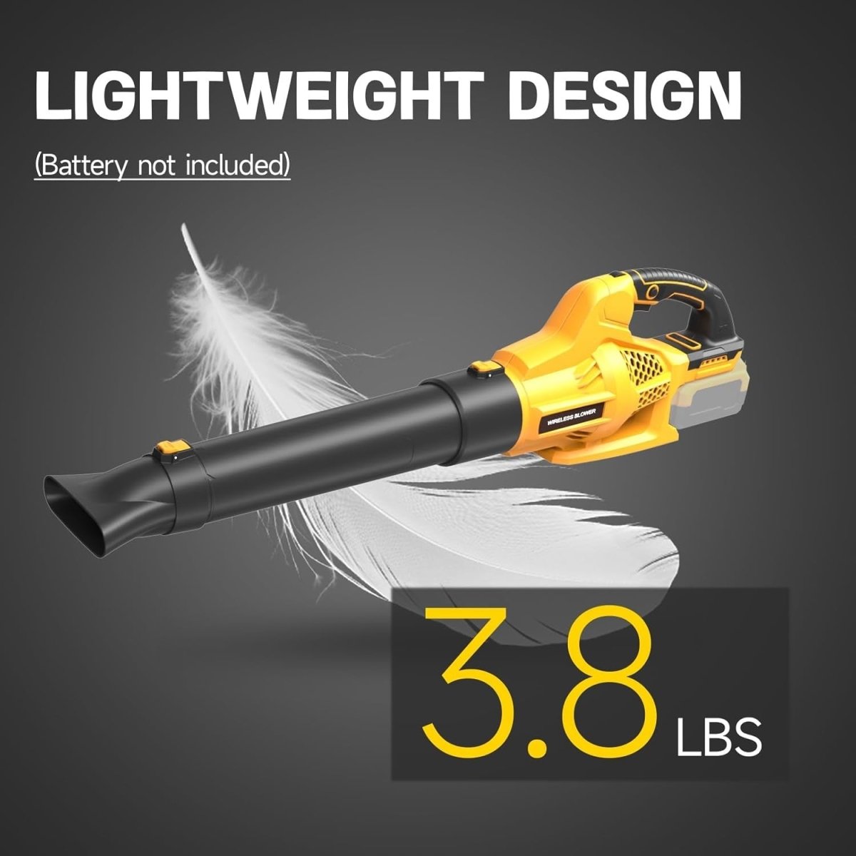 Cordless Leaf Blower 18V 500CFM 150MPH Lightweight Garden Patio Cleaner - Kwikley