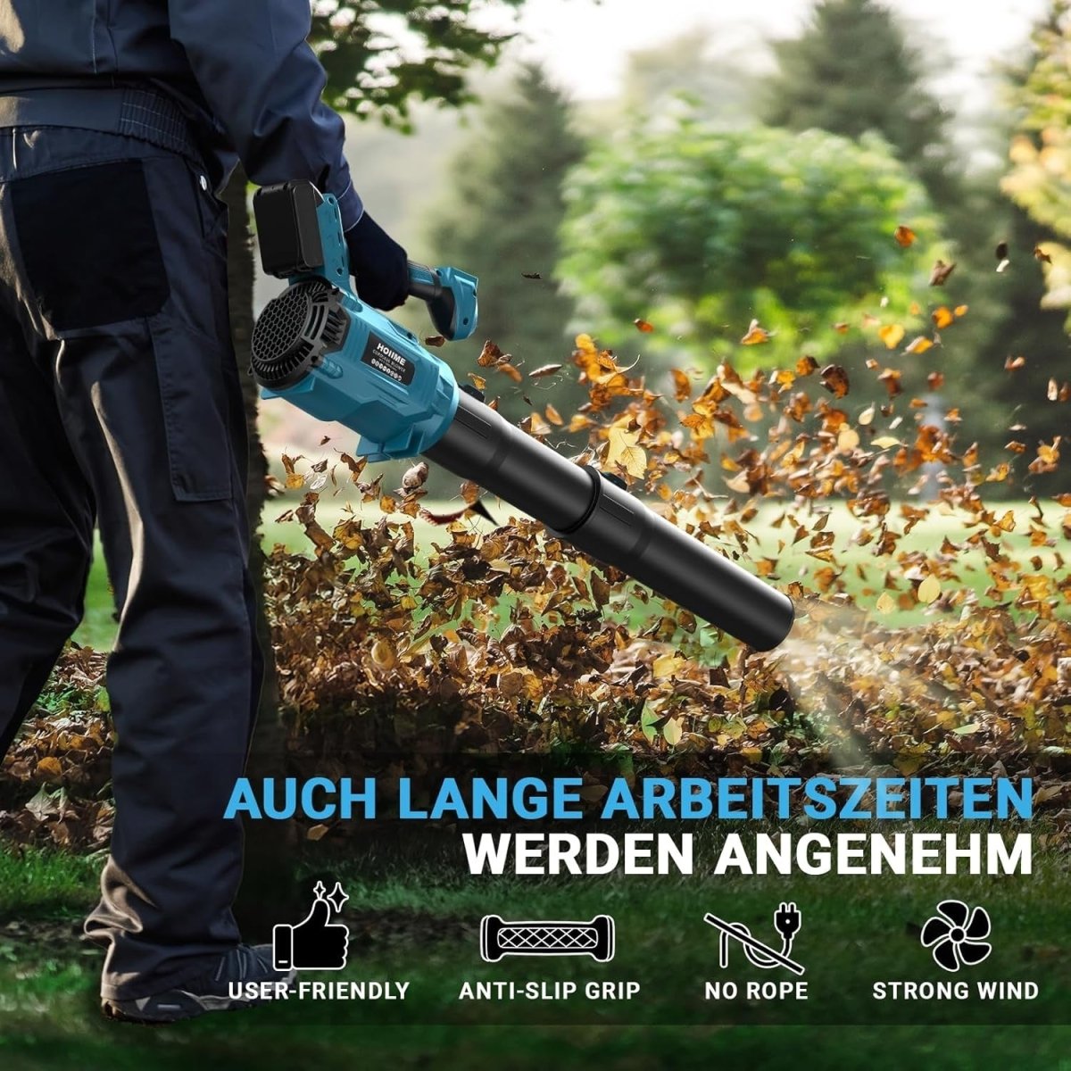 Cordless Leaf Blower 18V Turbo 6 - Speed High Power Handheld Garden Cleaner - Kwikley
