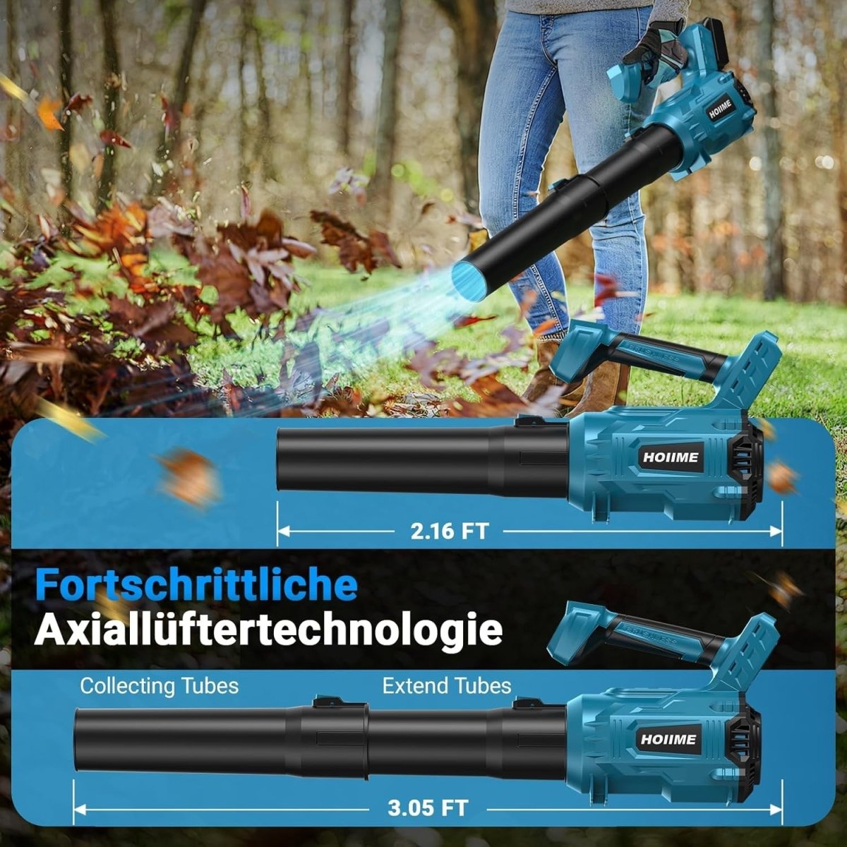 Cordless Leaf Blower 18V Turbo 6 - Speed High Power Handheld Garden Cleaner - Kwikley