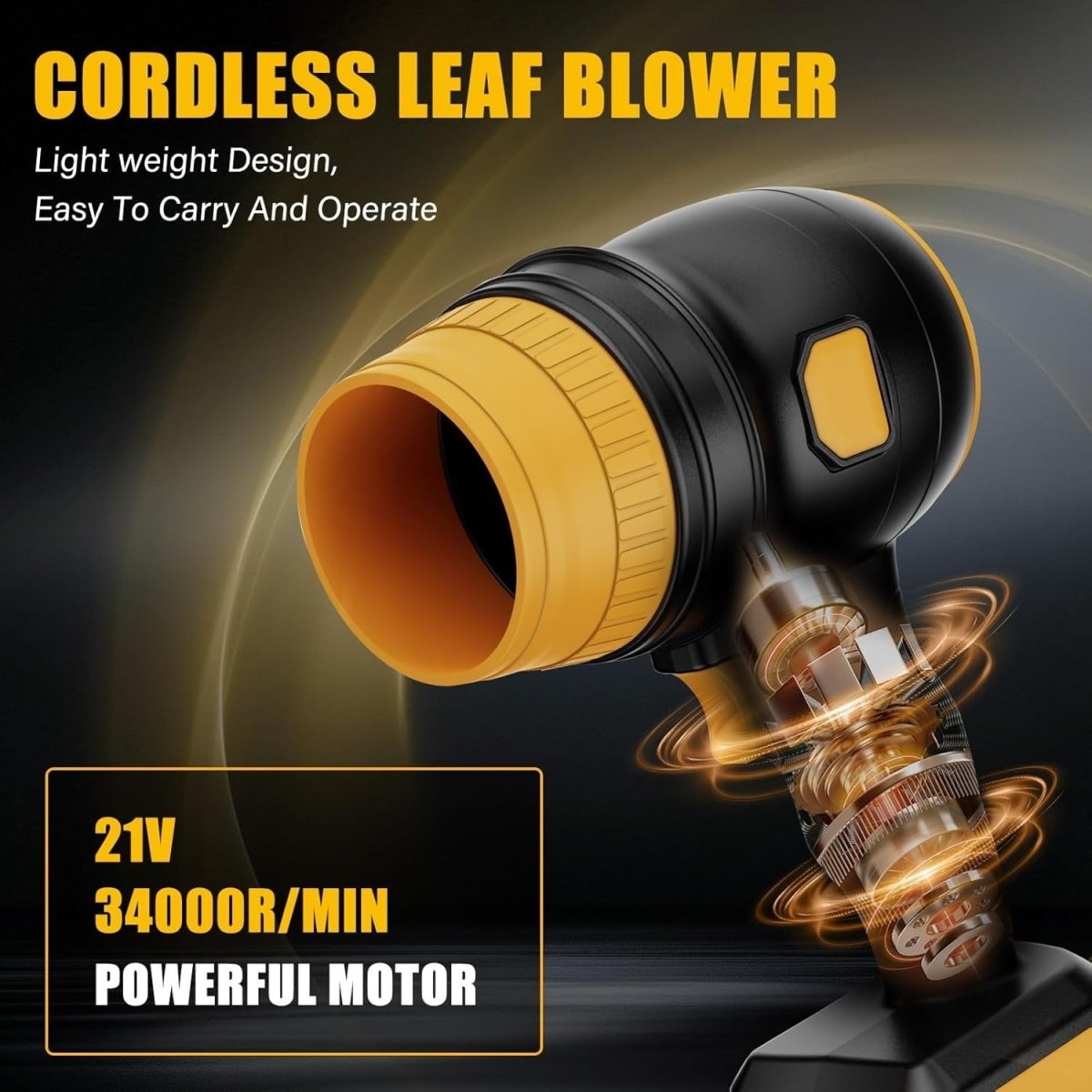 Cordless Leaf Blower 2 Batteries Brushless Turbo 34000RPM Handheld - Kwikley