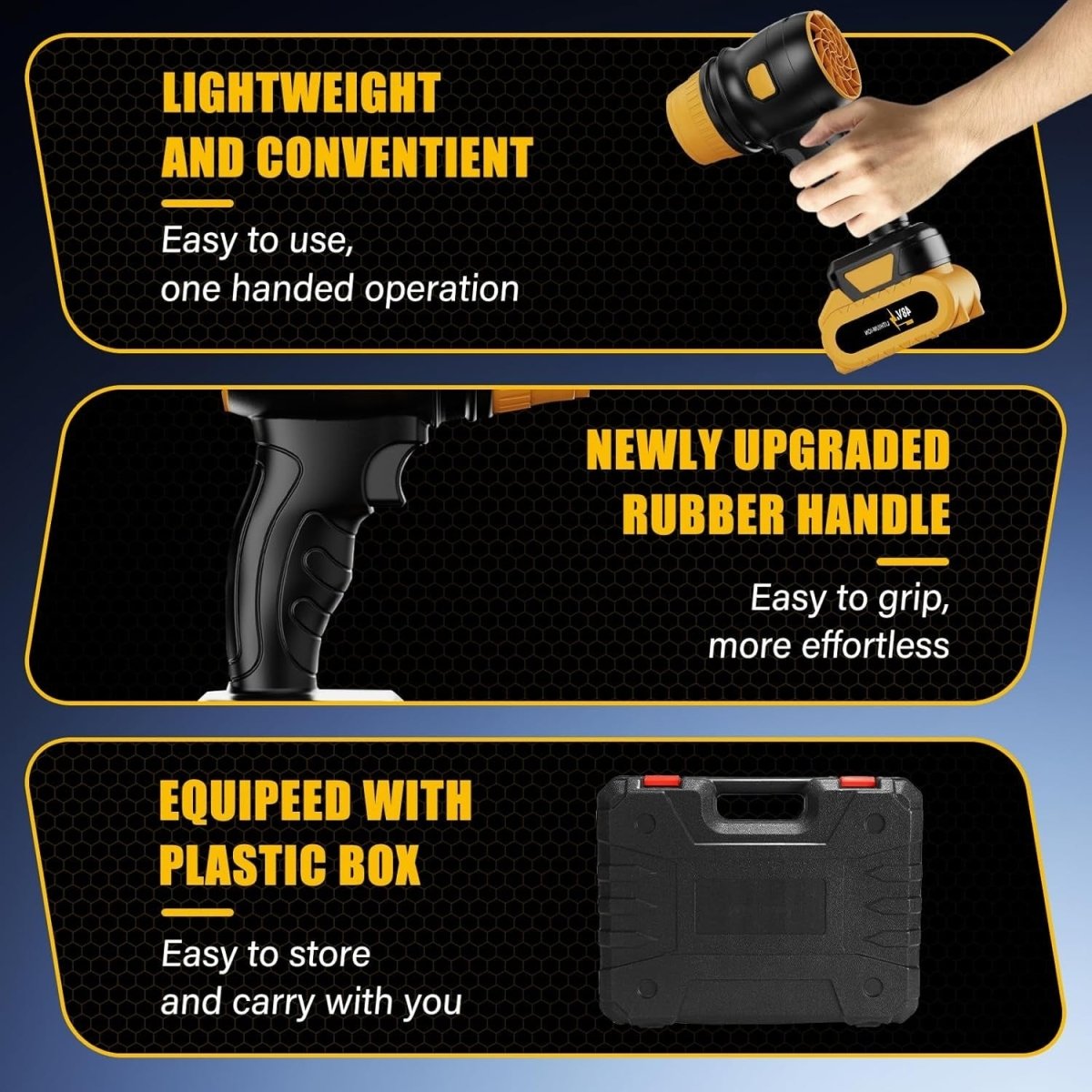 Cordless Leaf Blower 2 Batteries Brushless Turbo 34000RPM Handheld - Kwikley