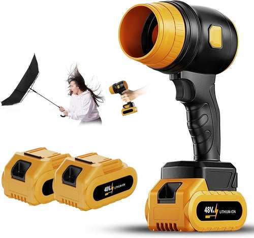Cordless Leaf Blower 2 Batteries Brushless Turbo 34000RPM Handheld - Kwikley