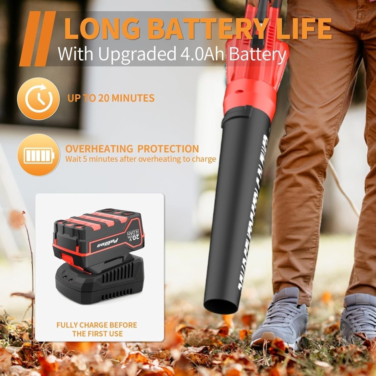 Cordless Leaf Blower 20V 200km/h Lightweight Handheld Garden Cleaner - Kwikley