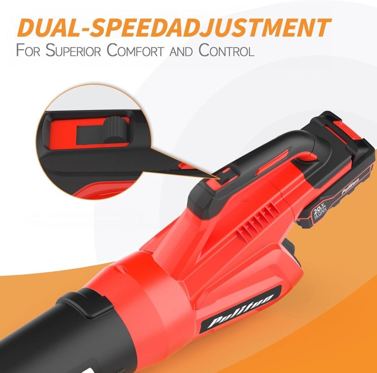 Cordless Leaf Blower 20V 200km/h Lightweight Handheld Garden Cleaner - Kwikley