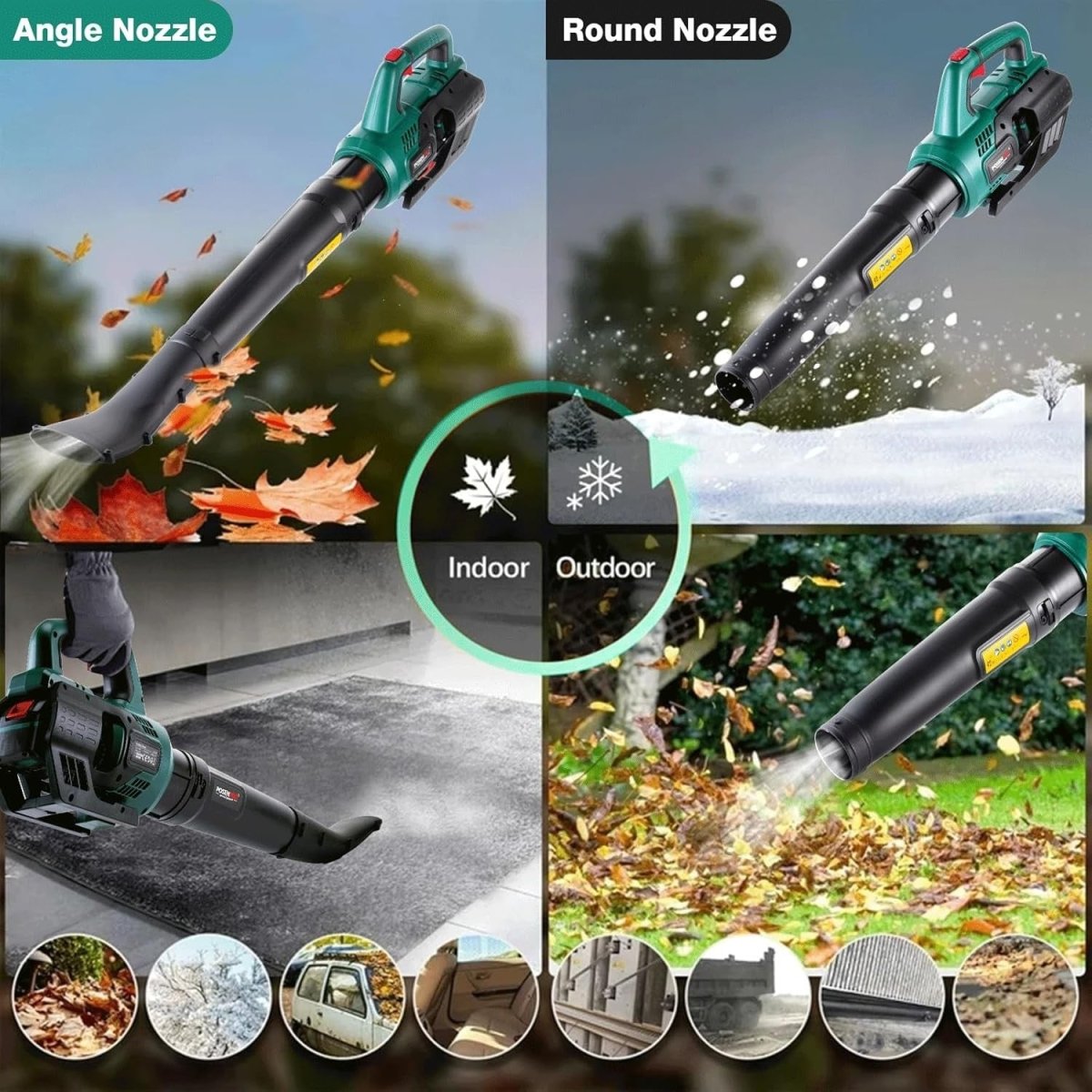 Cordless Leaf Blower 20V 4.0Ah Garden Cleaner 2 Speed High Power - Kwikley