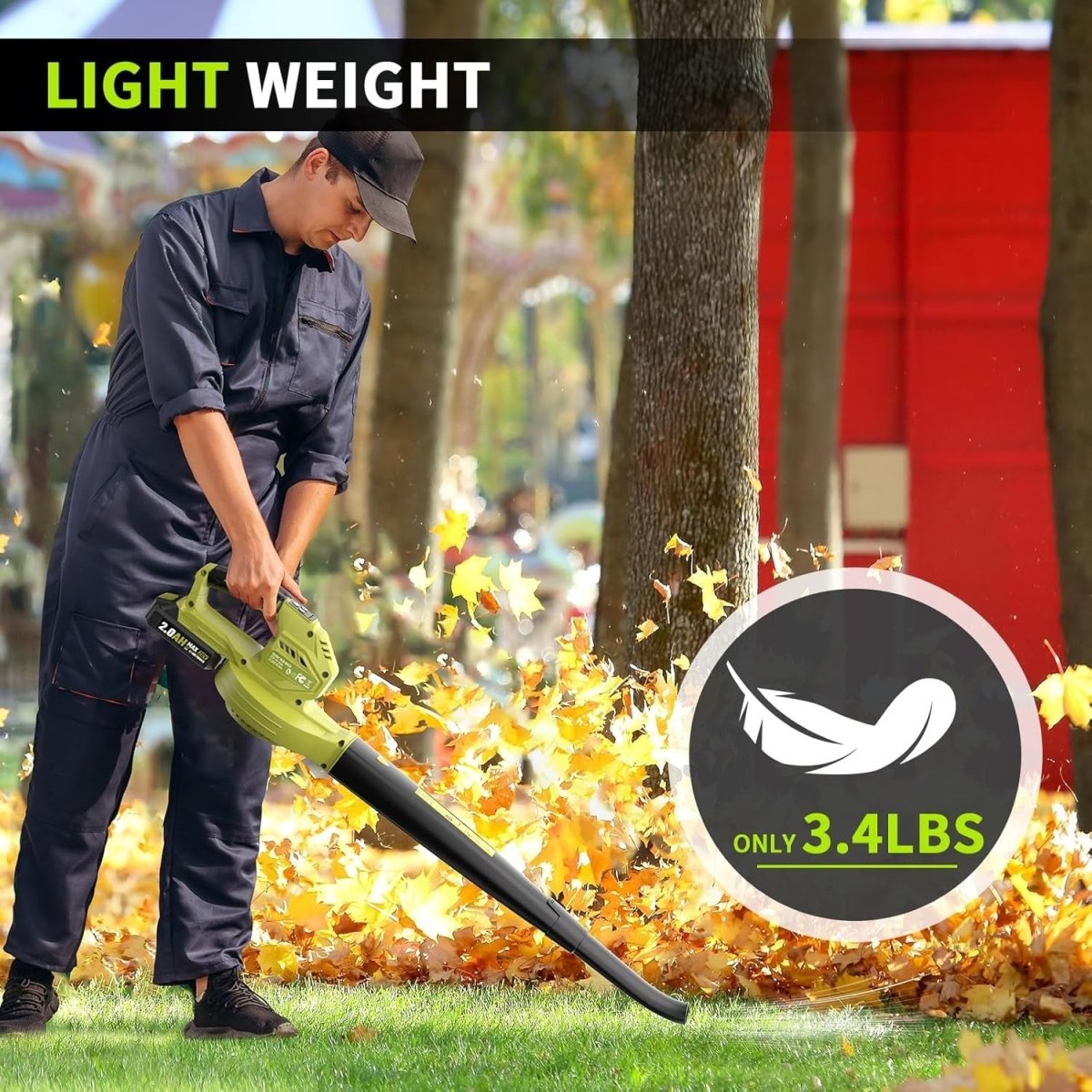Cordless Leaf Blower 20V Batteries 3 Speed Lightweight Handheld - Kwikley