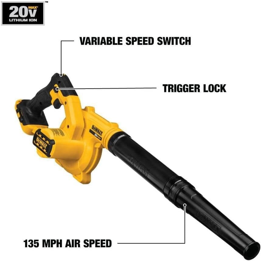 Cordless Leaf Blower 20V Compact Handheld Jobsite Garden Cleaner - Kwikley