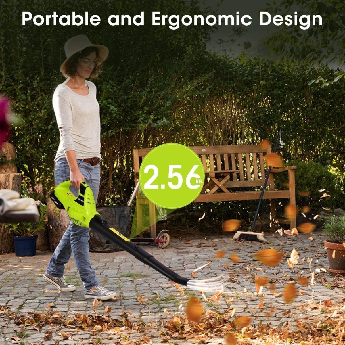 Cordless Leaf Blower 20V Dual Battery Lightweight Electric Garden Cleaner - Kwikley