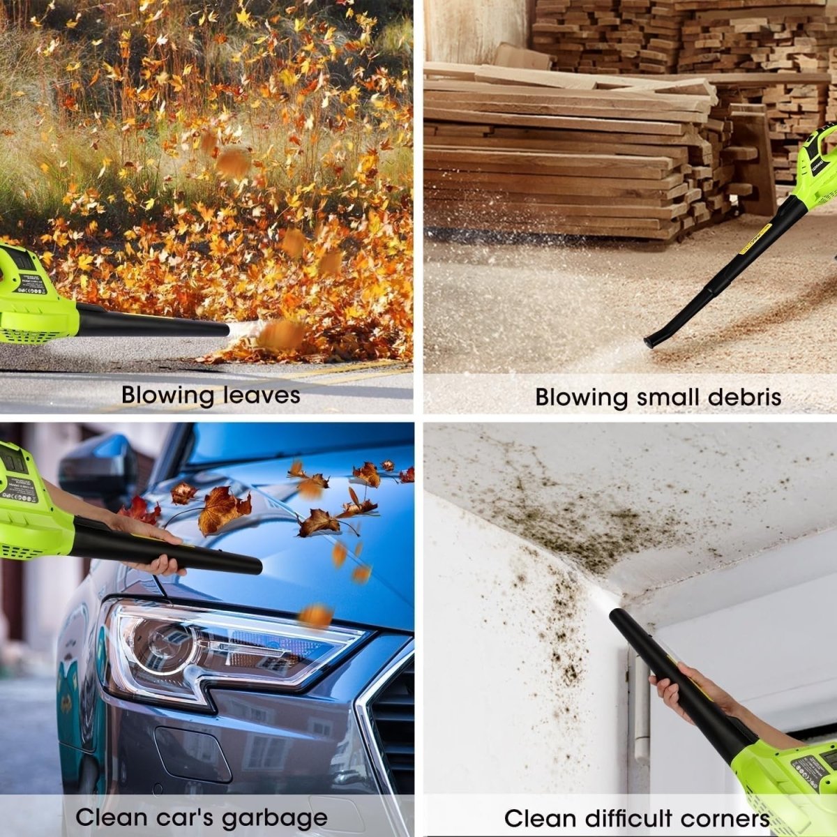 Cordless Leaf Blower 20V Dual Battery Lightweight Electric Garden Cleaner - Kwikley