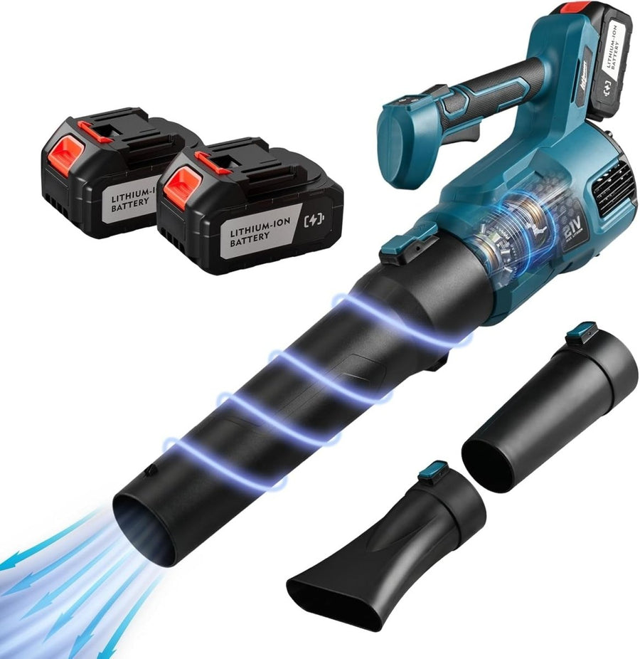 Cordless Leaf Blower 20V Dual Battery Lightweight Handheld Garden Cleaner - Kwikley