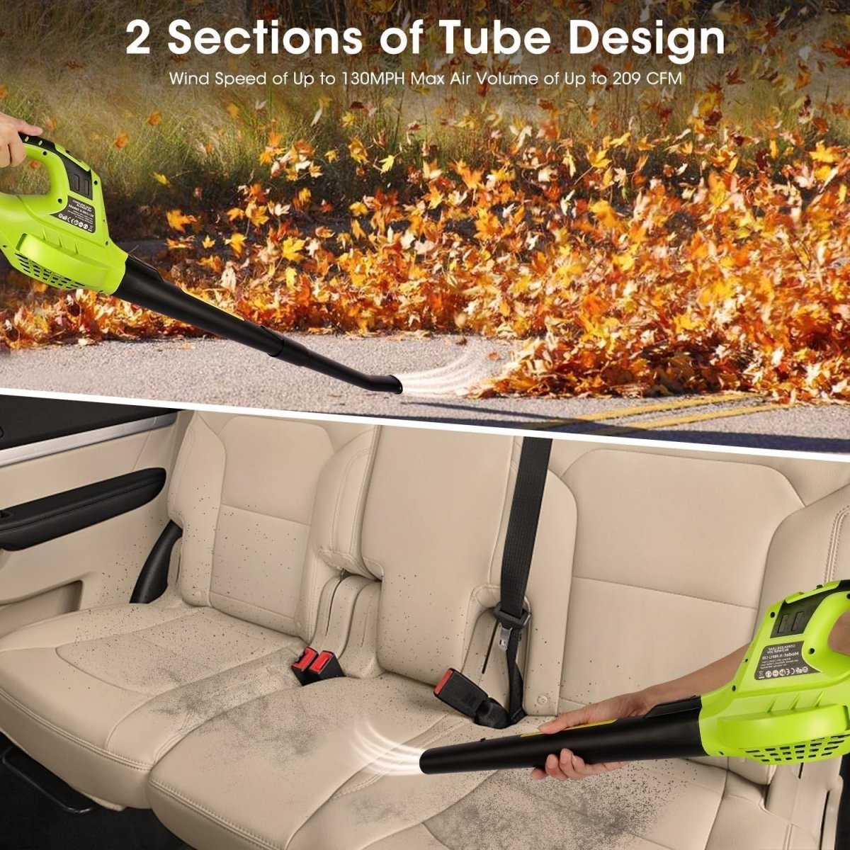 Cordless Leaf Blower 20V Lightweight Electric Garden Cleaner 2 Speed Kit - Kwikley